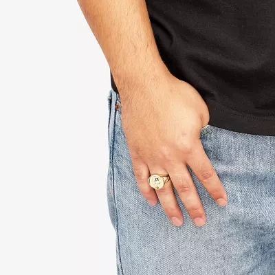 Mens 10K Gold Skull Fashion Ring