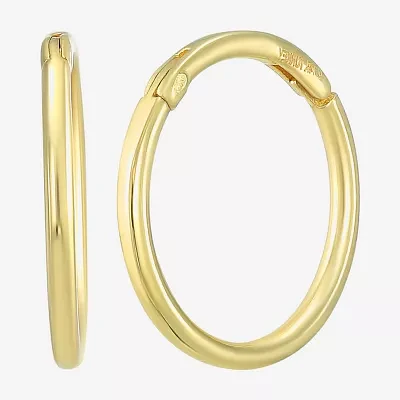 14K Gold 12mm Round Hoop Earrings