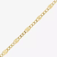 14K Gold 7.5 Inch Semisolid Figaro Chain Bracelet