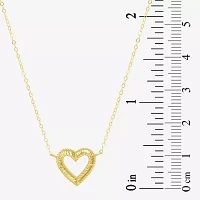 Womens 10K Gold Heart Pendant Necklace