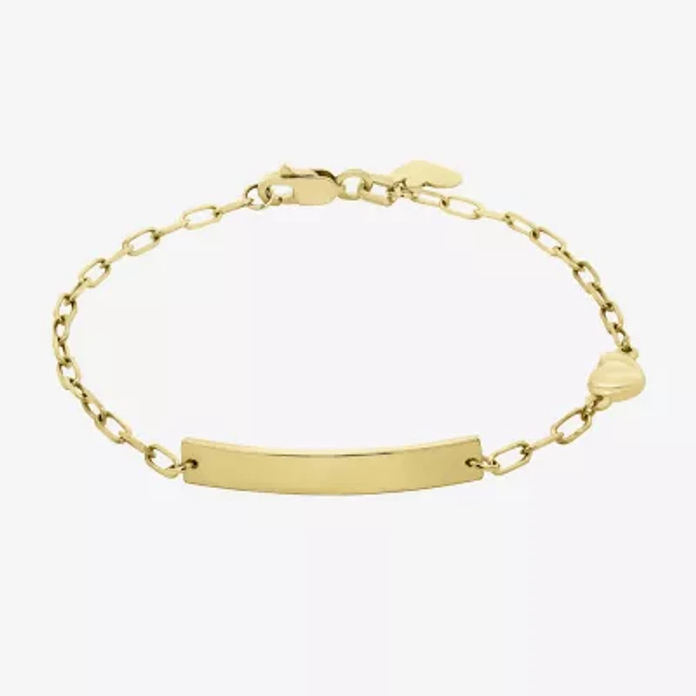 14K Gold 6 Inch Semisolid Link Id Bracelet