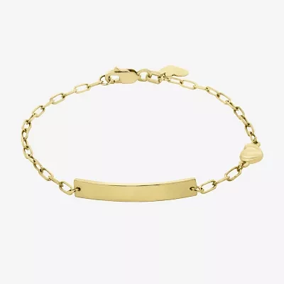 14K Gold 6 Inch Semisolid Link Id Bracelet