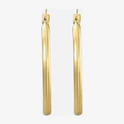 14K Gold 20mm Oval Hoop Earrings