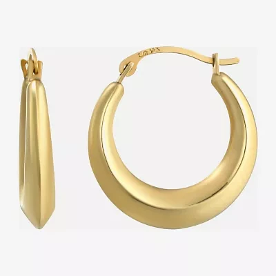 14K Gold 17mm Round Hoop Earrings