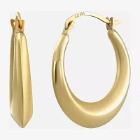 14K Gold 17mm Round Hoop Earrings