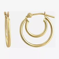 14K Gold 14mm Round Hoop Earrings