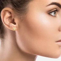 14K Gold Round Drop Earrings