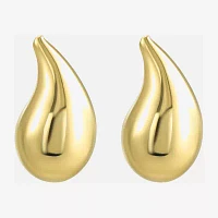 14K Gold Round Drop Earrings