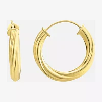 Made in Italy 14K Gold 12mm Round Hoop Earrings