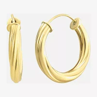 Made in Italy 14K Gold 12mm Round Hoop Earrings