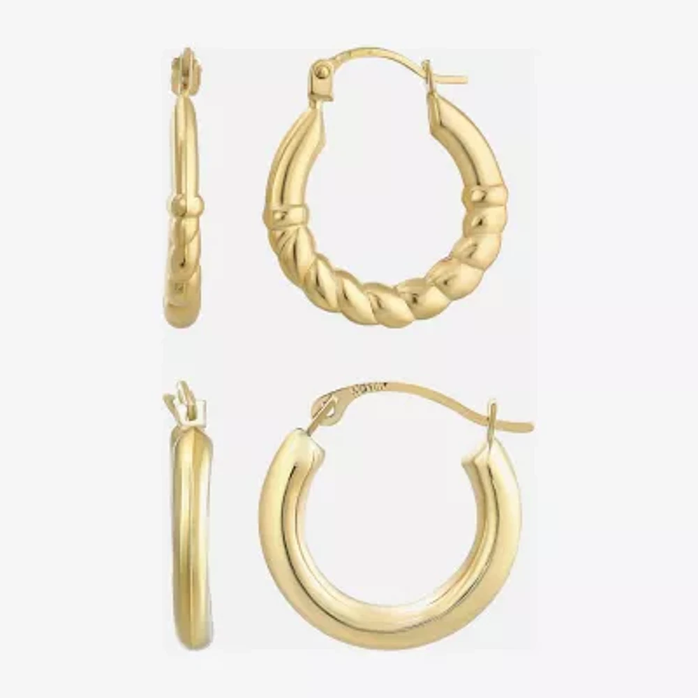 14K Gold Round Hoop Earrings