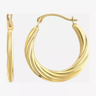 10K Gold 18mm Round Hoop Earrings