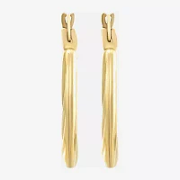 10K Gold 18mm Round Hoop Earrings