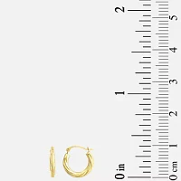 10K Gold 15mm Oval Hoop Earrings