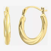 10K Gold 15mm Oval Hoop Earrings