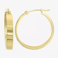 14K Yellow Gold 25mm Tube Hoop Earrings  