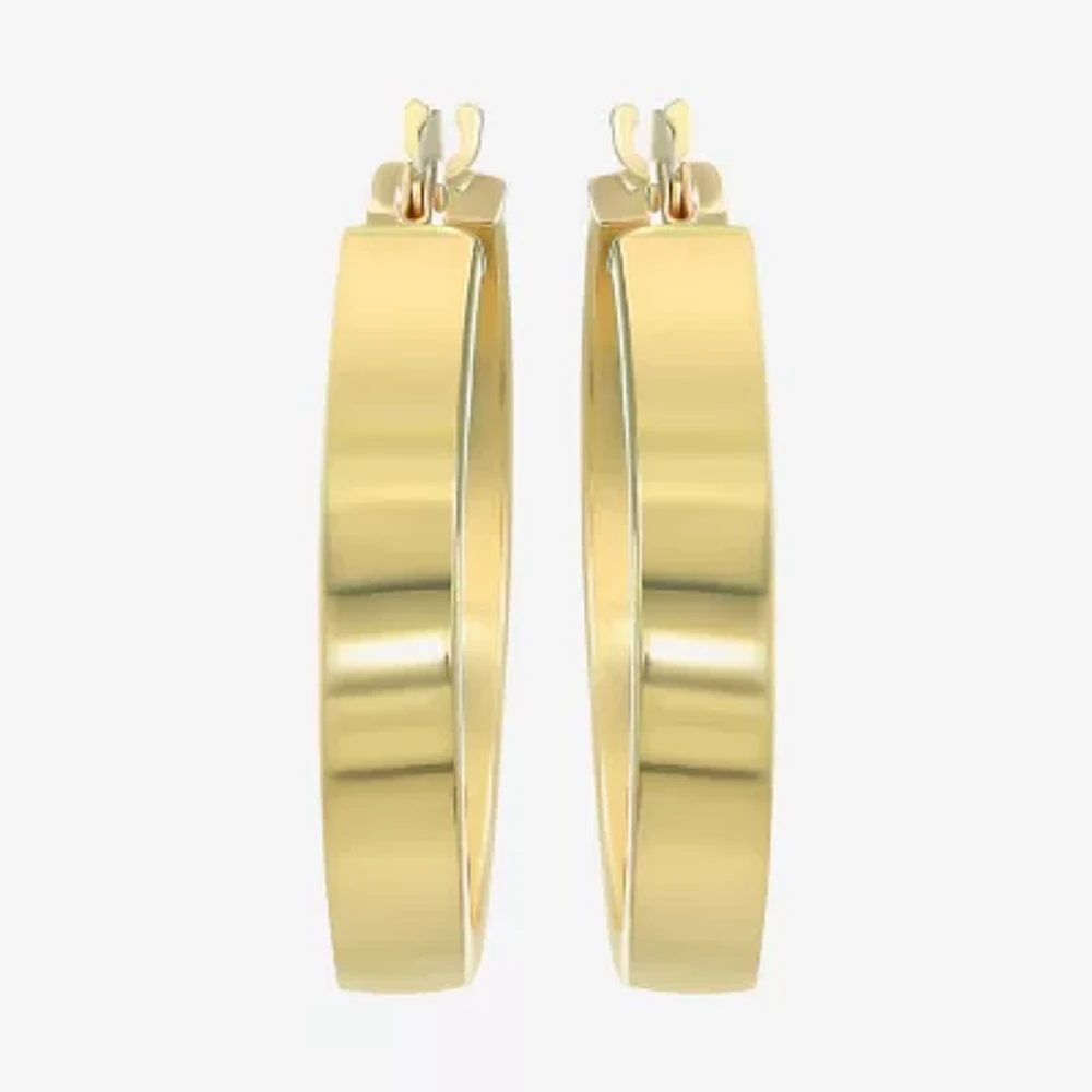 14K Yellow Gold 25mm Tube Hoop Earrings  