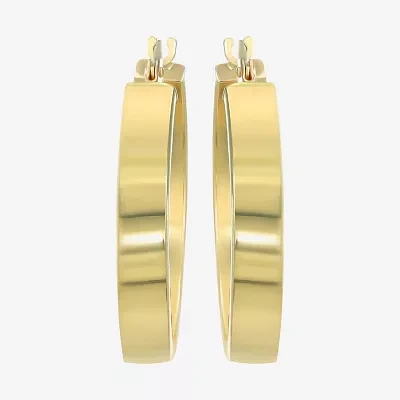 14K Yellow Gold 25mm Tube Hoop Earrings  