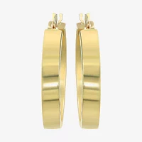 14K Yellow Gold 25mm Tube Hoop Earrings  