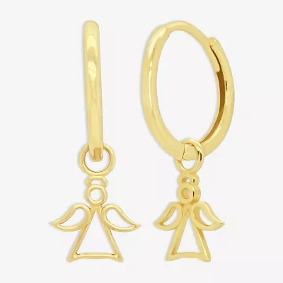 14K Gold 12.7mm Angel Hoop Earrings