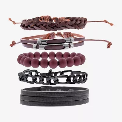 Mens 5-pc. Stainless Steel Bracelet Set