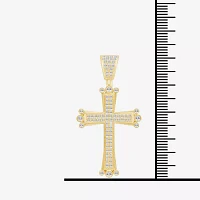 Mens 1 1/8 CT. T.W. Natural White Diamond 10K Gold Cross Pendant