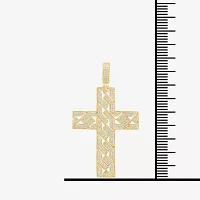 Mens 1 CT. T.W. Natural White Diamond 14K Gold Over Silver Cross Pendant