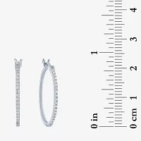 (I1-I2/ G-H) 1/4 CT. T.W. Lab Grown White Diamond Sterling Silver 23.4mm Hoop Earrings