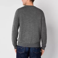 Stafford Mens Crew Neck Long Sleeve Pullover Sweater