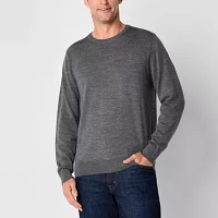 Stafford Mens Crew Neck Long Sleeve Pullover Sweater