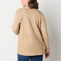 Liz Claiborne Womens Long Sleeve Open Front Cardigan