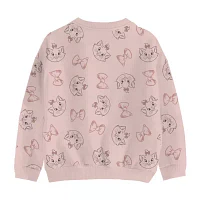 Disney Collection Little & Big Girls Crew Neck Long Sleeve Fleece The Aristocats Sweatshirt