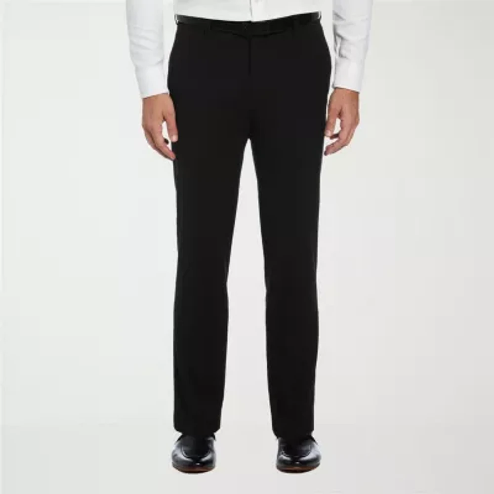 Savane Premium Stretch Gabardine Mens Straight Fit Flat Front Dress Pant