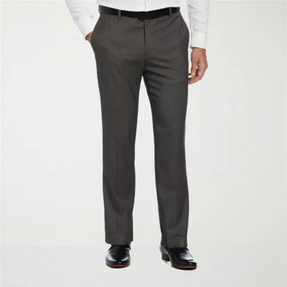 Savane Premium Stretch Gabardine Mens Straight Fit Flat Front Dress Pant