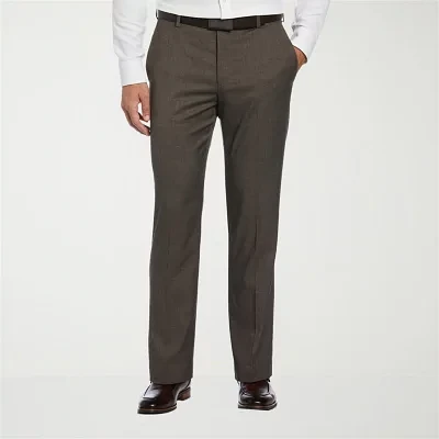 Savane Premium Stretch Gabardine Mens Straight Fit Flat Front Dress Pant