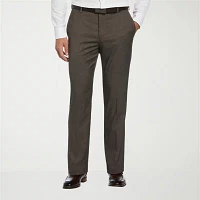 Savane Premium Stretch Gabardine Mens Straight Fit Flat Front Dress Pant