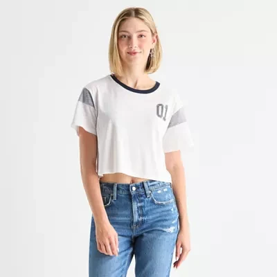 Arizona Womens Juniors Crew Neck Short Sleeve T-Shirt