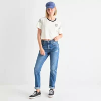 Arizona Womens Juniors Crew Neck Short Sleeve T-Shirt
