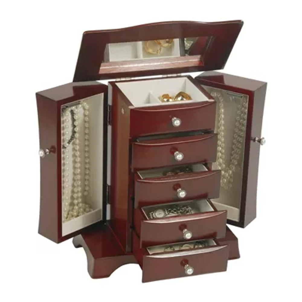 Mele and Co Bette Mahogany-Finish Jewelry Box