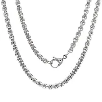 Steeltime 18K Gold Over Stainless Steel Stainless Steel 24 Inch Solid Box Chain Necklace