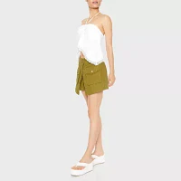 Forever 21 Split Twill Cargo Womens High Rise A-Line Skirt-Juniors