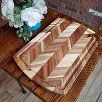 Lipper International Herringbone Acacia Wood 18X13" Cutting Board