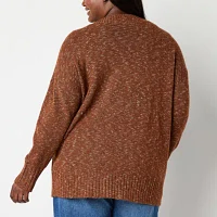 a.n.a Plus Womens Long Sleeve Button Open Front Cardigan