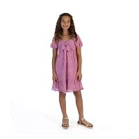 Speechless Big Girls Short Sleeve Puffed Babydoll Dress