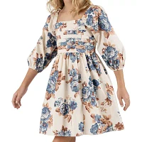 Rare Editions Big Girls Elbow Sleeve Puffed Babydoll Dress