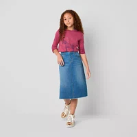 Thereabouts Little & Big Girls Midi Denim Skirt