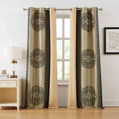 Stratford Park Austin Light-Filtering Grommet Top Set of 2 Curtain Panel