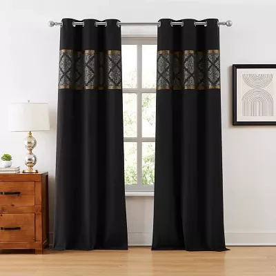 Stratford Park Amina Light-Filtering Grommet Top Set of 2 Curtain Panel