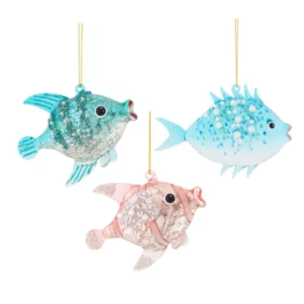 North Pole Trading Co. Fish Set 3-pc. Christmas Ornament