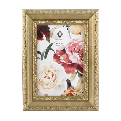 Concepts In Time X Gold Flower Beveled Resin 1-Opening Tabletop Frame